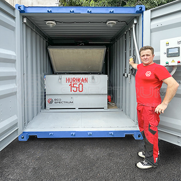 The company "Eco-Spectrum" shipped a mobile installation of the chamber type HURIKAN 150